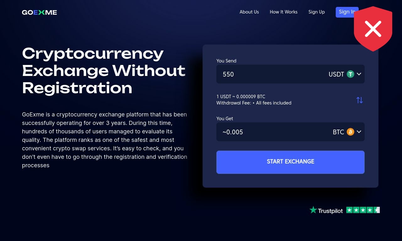 Goexme.io reviews | Very Low Trust Score: 1%
