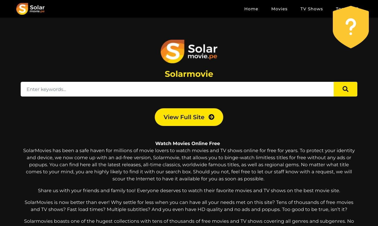 Solarmovie.pe reviews Average Trust Score 60